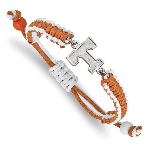 Stainless Steel Univ. of Tennessee Adj. Nylon Cord Bracelet, 9 Inch - Picture 1 of 3